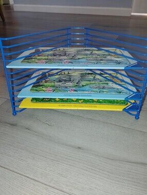 Metal Puzzle Rack Lakeshore Learning Fits 9" By 12" Puzzles Up To 12 Puzzles